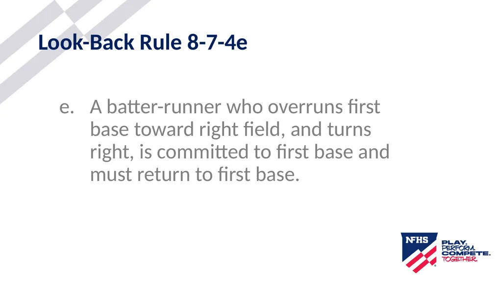 2025-26 NFHS Softball Look-Back Rule Updated - slide 14 of 17