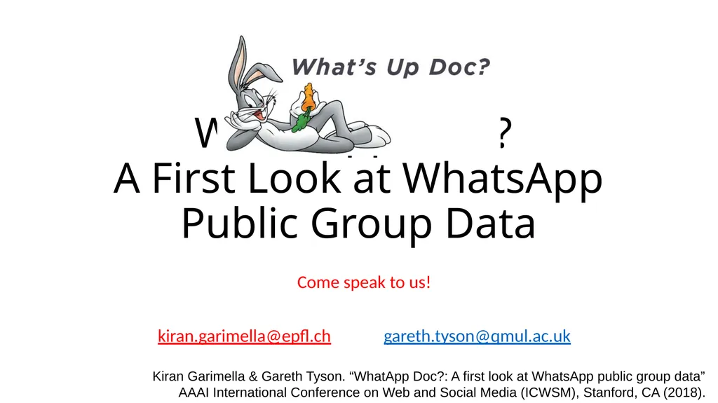 WhatsApp, Doc? A First Look at WhatsApp Public - slide 10 of 10
