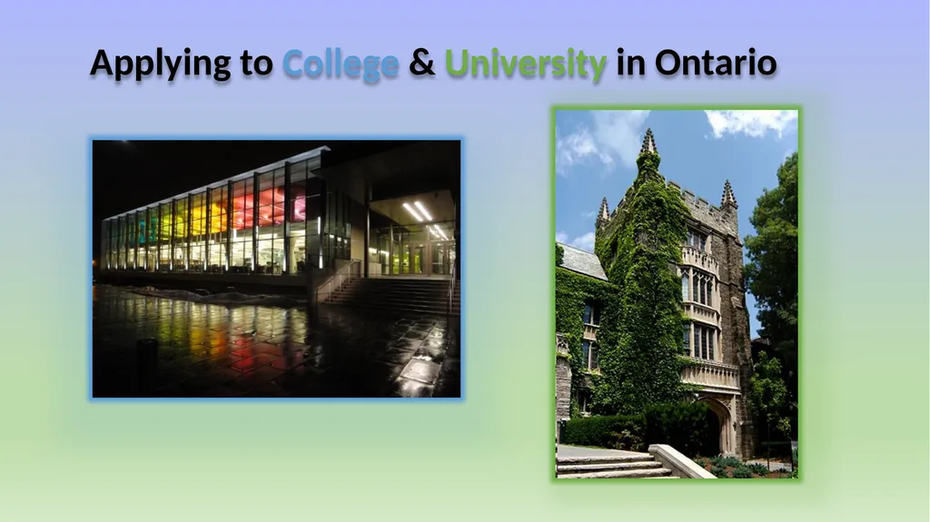 Applying to College & University in Ontario - slide 1 of 26