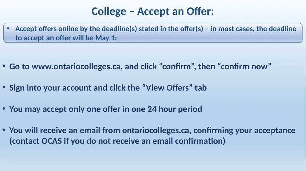 Applying to College & University in Ontario - slide 15 of 26