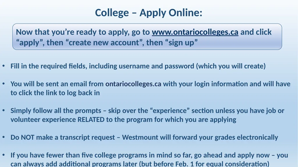 Applying to College & University in Ontario - slide 14 of 26