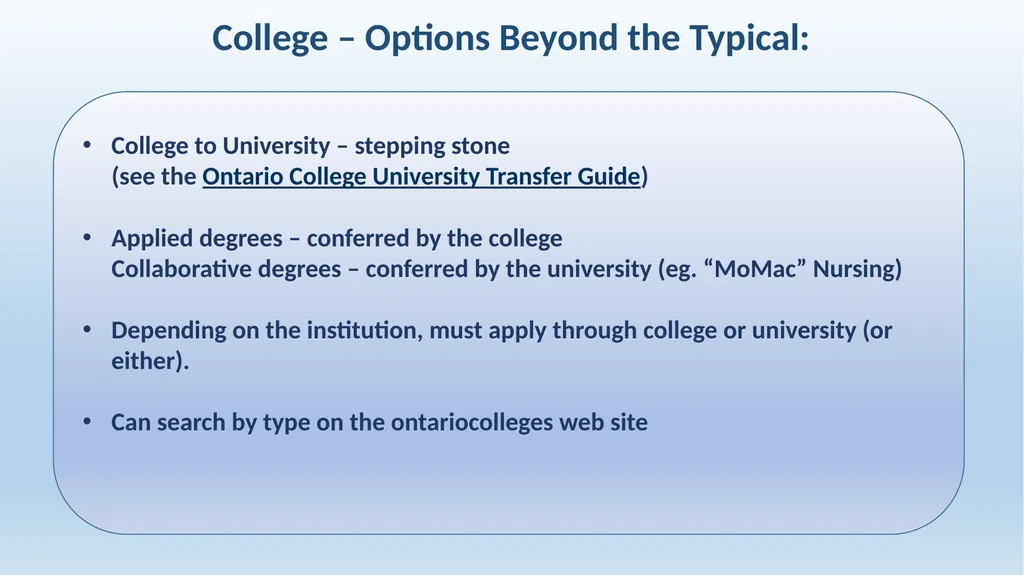 Applying to College & University in Ontario - slide 22 of 26