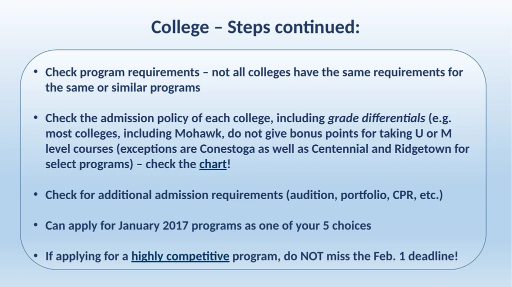 Applying to College & University in Ontario - slide 6 of 26