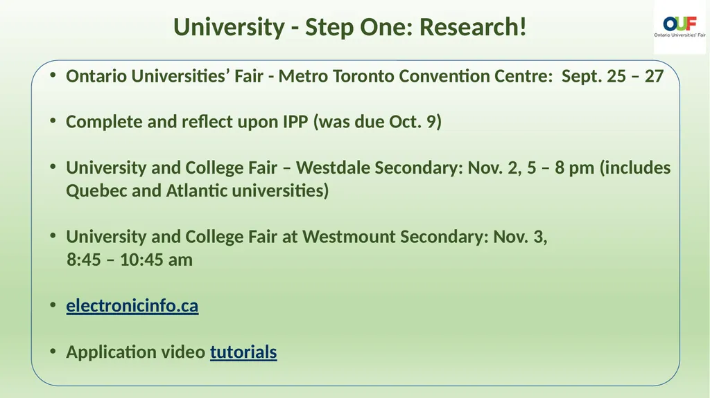 Applying to College & University in Ontario - slide 7 of 26