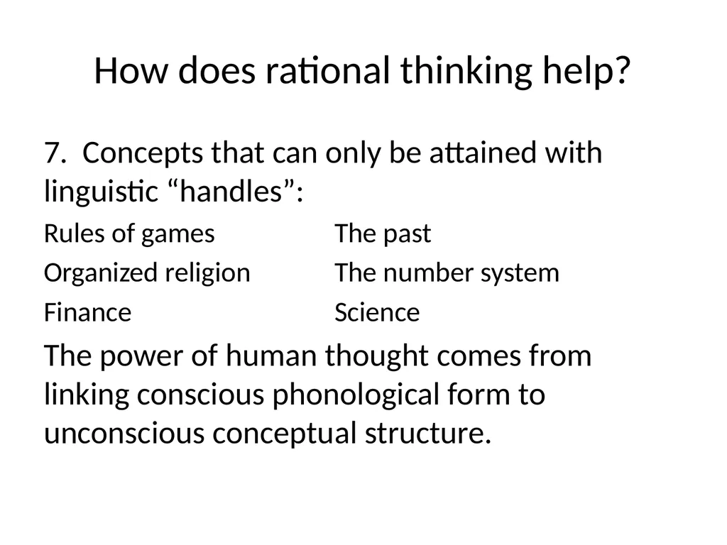 Language, Meaning, and Rational Thought Ray - slide 96 of 111