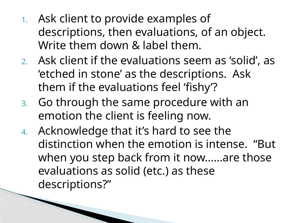 Introducing & Integrating Cognitive Defusion - slide 18 of 25
