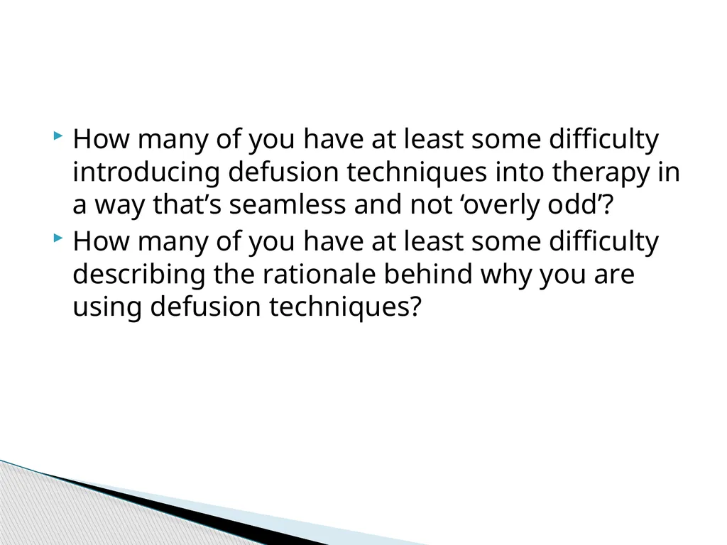 Introducing & Integrating Cognitive Defusion - slide 2 of 25