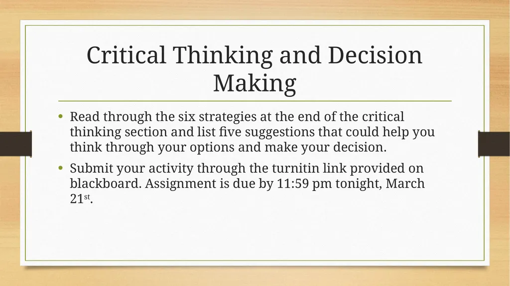 Critical Thinking and Decision Making Chapter 6 - slide 17 of 25