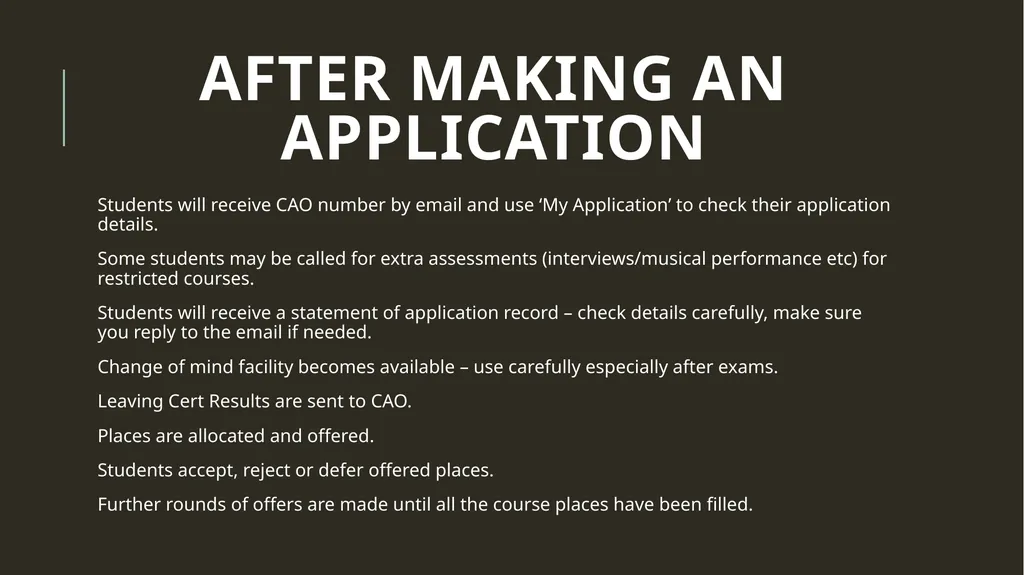 Life after the Leaving Cert Information for - slide 12 of 31
