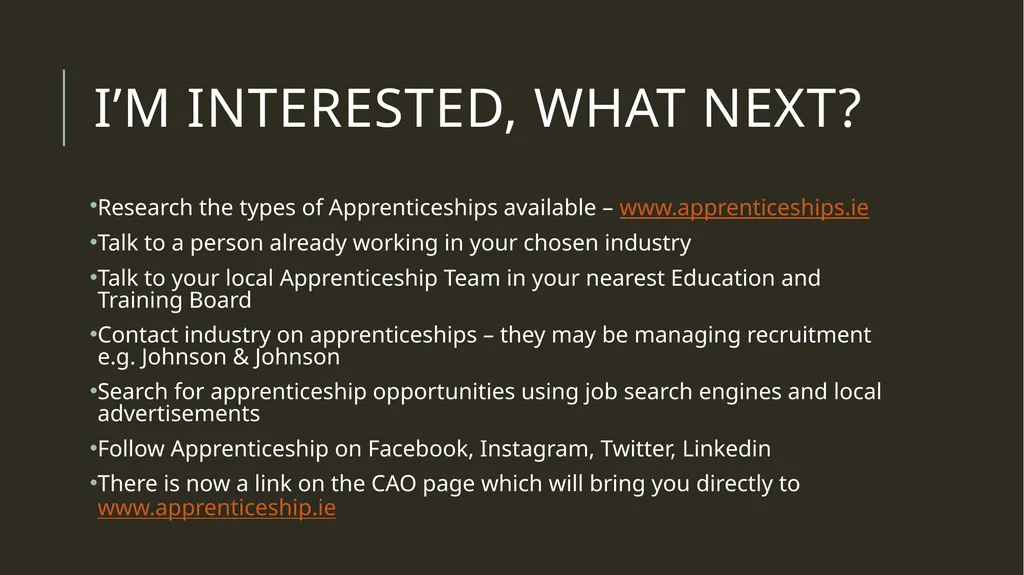 Life after the Leaving Cert Information for - slide 31 of 31