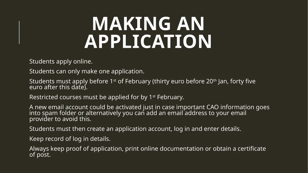 Life after the Leaving Cert Information for - slide 10 of 31
