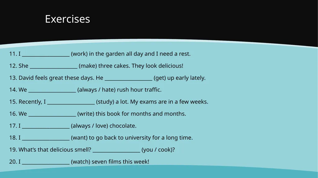 Present Perfect Simple With the present perfect - slide 23 of 29