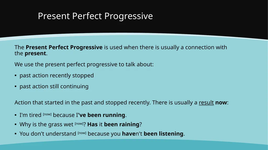 Present Perfect Simple With the present perfect - slide 12 of 29