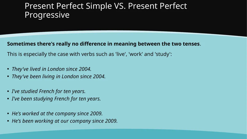 Present Perfect Simple With the present perfect - slide 15 of 29