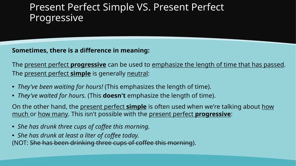 Present Perfect Simple With the present perfect - slide 16 of 29