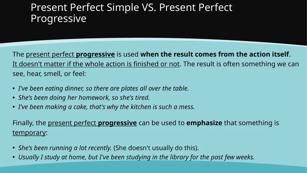 Present Perfect Simple With the present perfect - slide 18 of 29