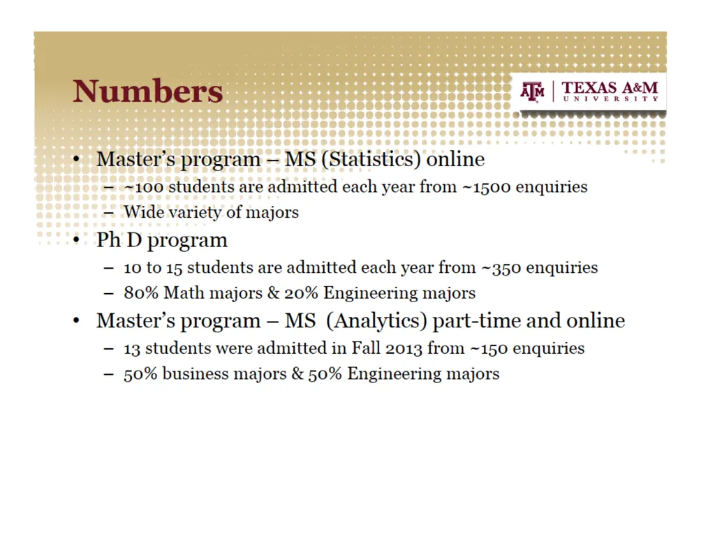 Preparing Statistics Majors for Graduate Study - slide 7 of 18