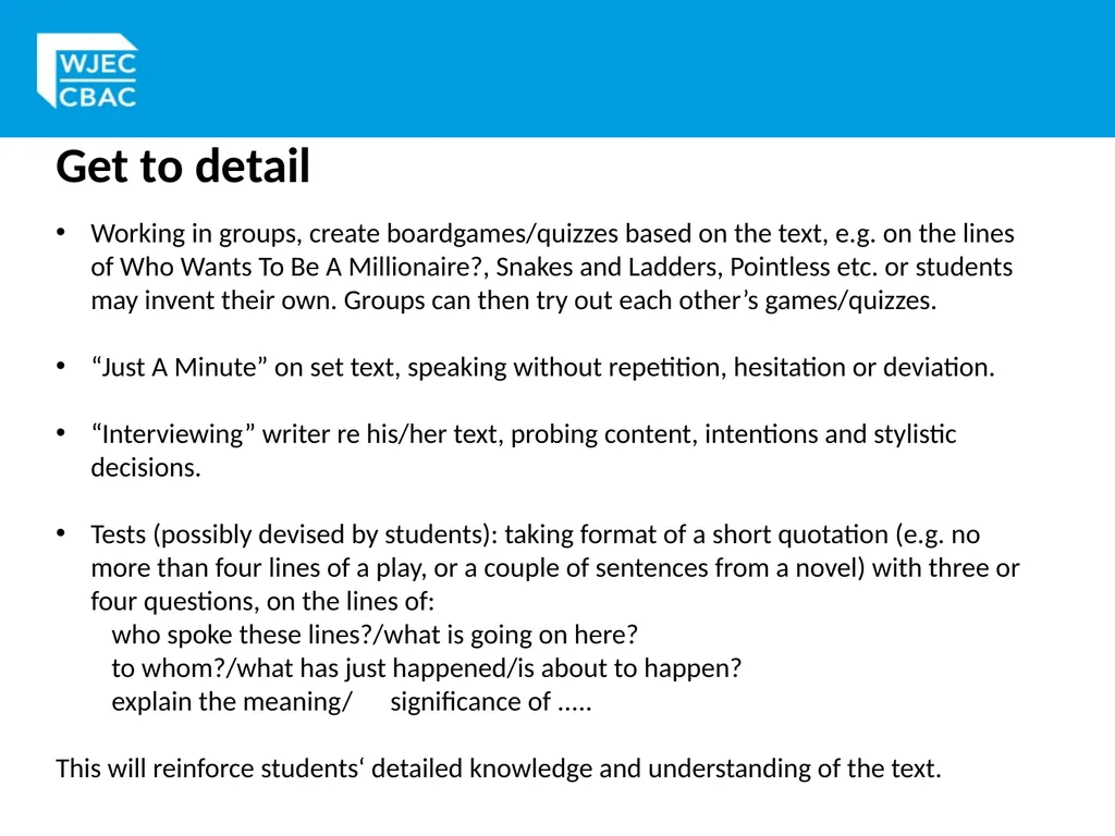 CLOSED BOOK, OPEN MINDS Closed book exam, not - slide 10 of 20