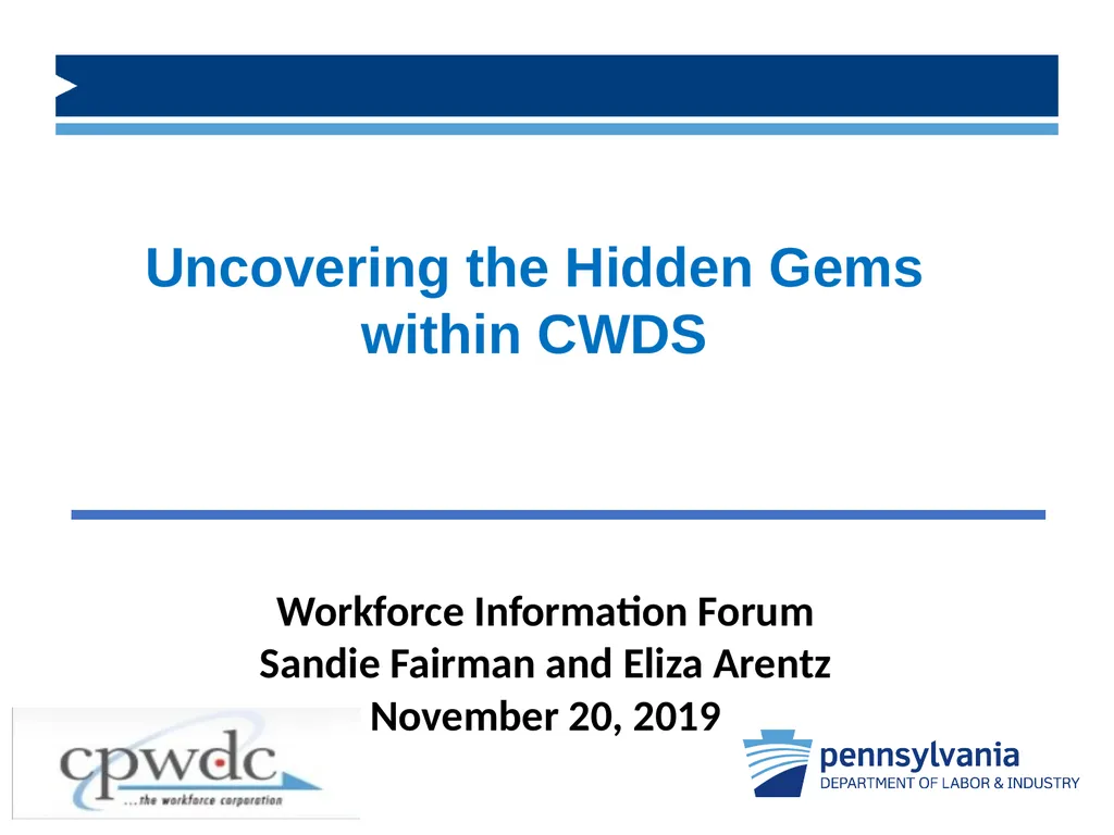 Uncovering the Hidden Gems within CWDS Workforce - slide 1 of 15