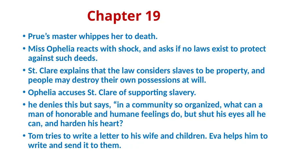 UNCLE TOM’S CABIN Harriet Beecher Stowe - slide 29 of 55