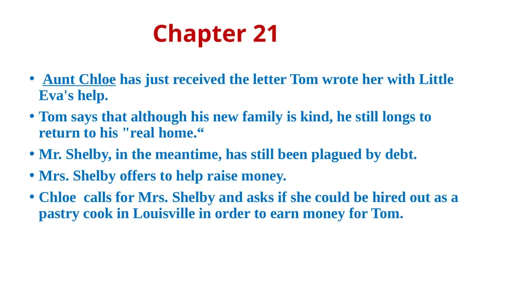 UNCLE TOM’S CABIN Harriet Beecher Stowe - slide 31 of 55