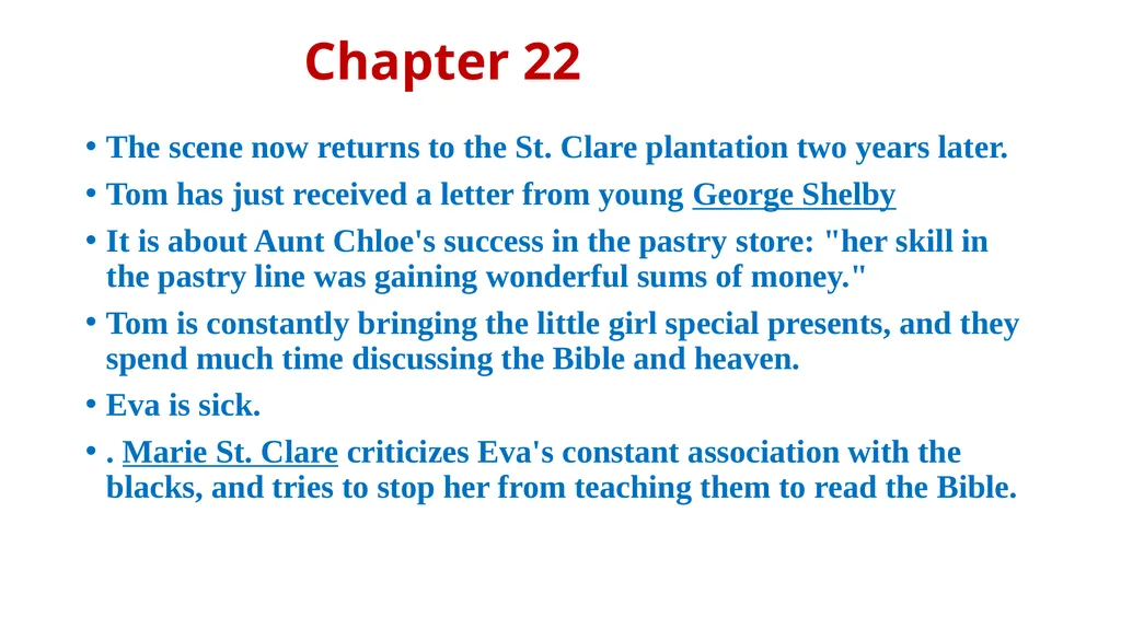 UNCLE TOM’S CABIN Harriet Beecher Stowe - slide 32 of 55