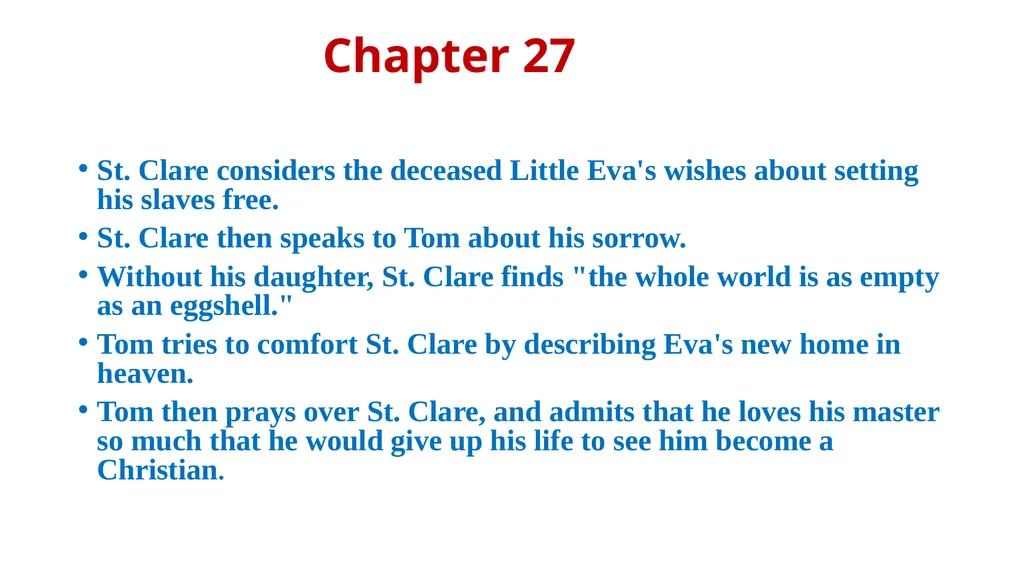 UNCLE TOM’S CABIN Harriet Beecher Stowe - slide 37 of 55
