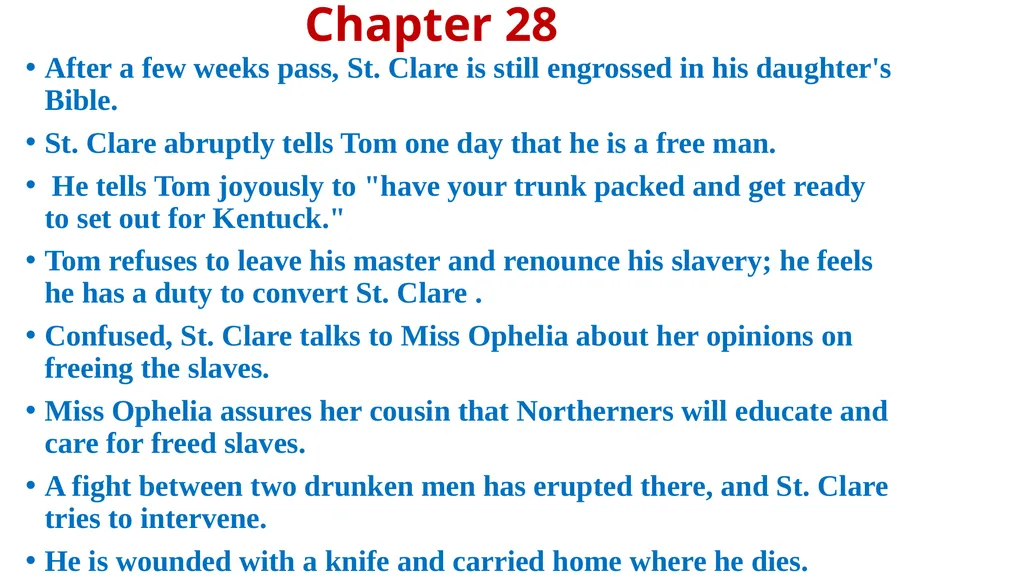UNCLE TOM’S CABIN Harriet Beecher Stowe - slide 38 of 55