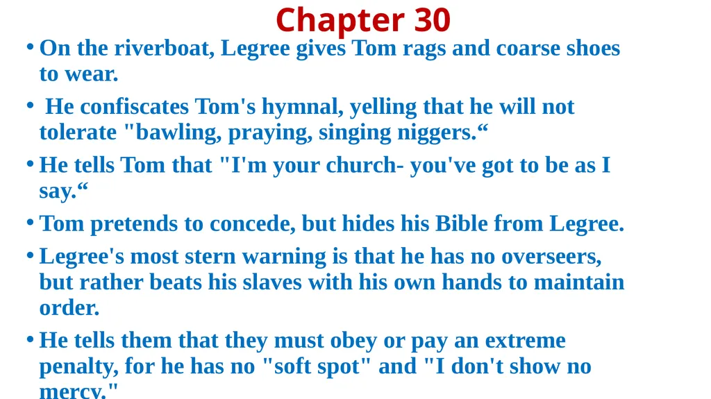 UNCLE TOM’S CABIN Harriet Beecher Stowe - slide 40 of 55
