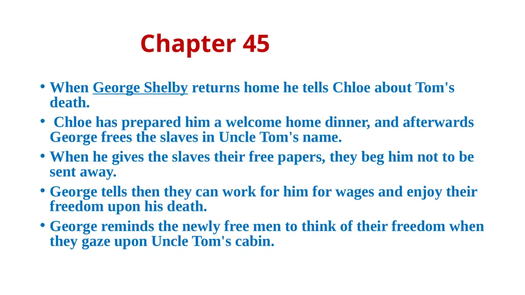 UNCLE TOM’S CABIN Harriet Beecher Stowe - slide 55 of 55
