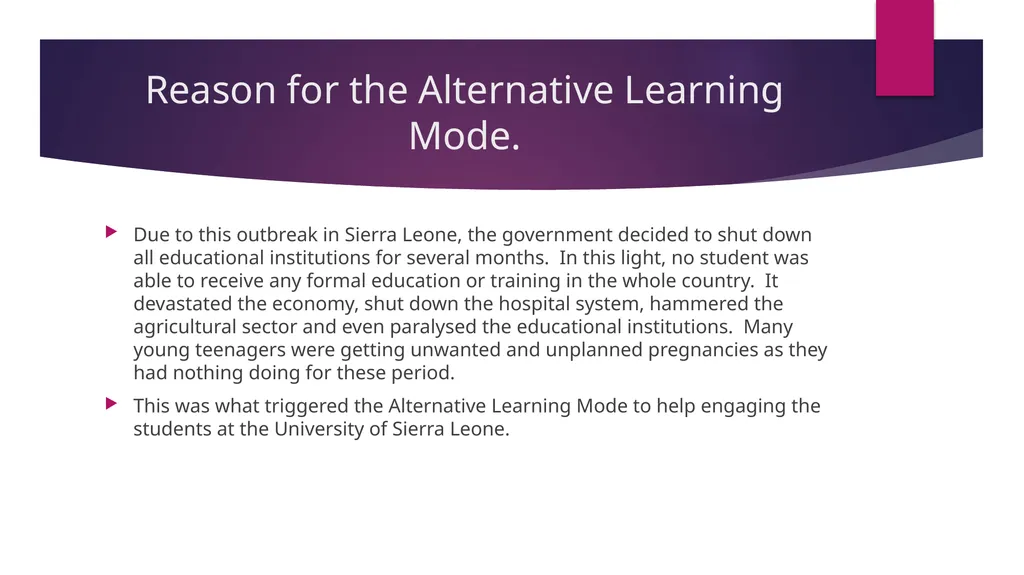 Alternative Learning Mode in the university of - slide 5 of 11