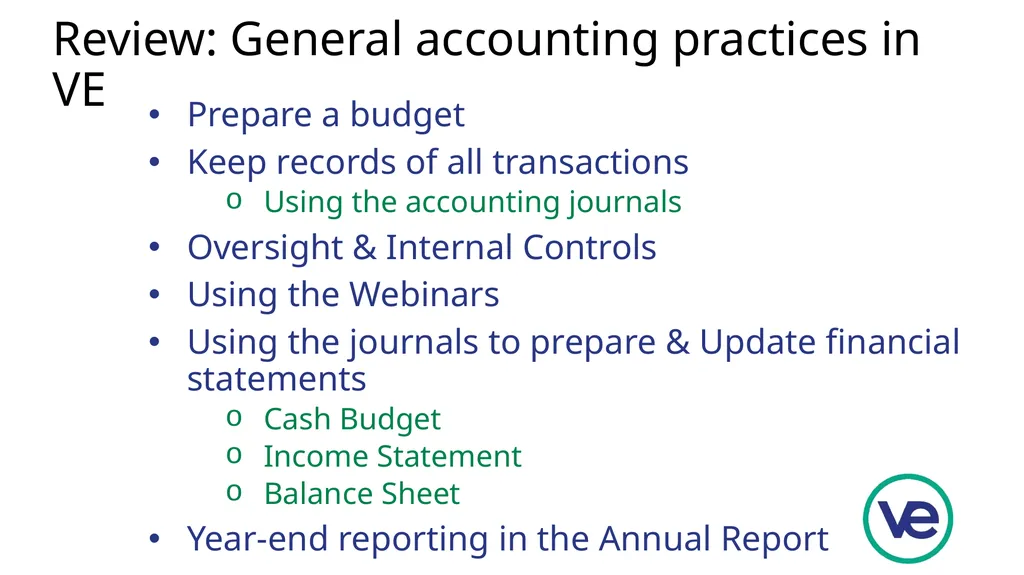 Developing an Accounting System for your VE firm - slide 21 of 25