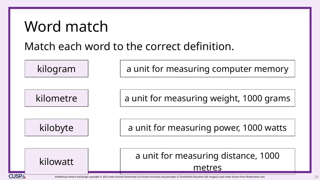 CUSP Spelling 1 Year 3 Block 6 Contractions - slide 24 of 33