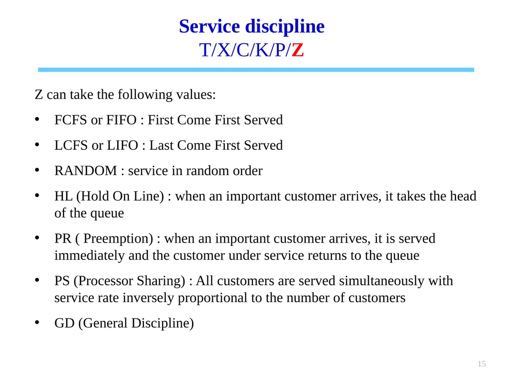 1 Chapter 6 Queueing systems Learning objectives : - slide 15 of 90