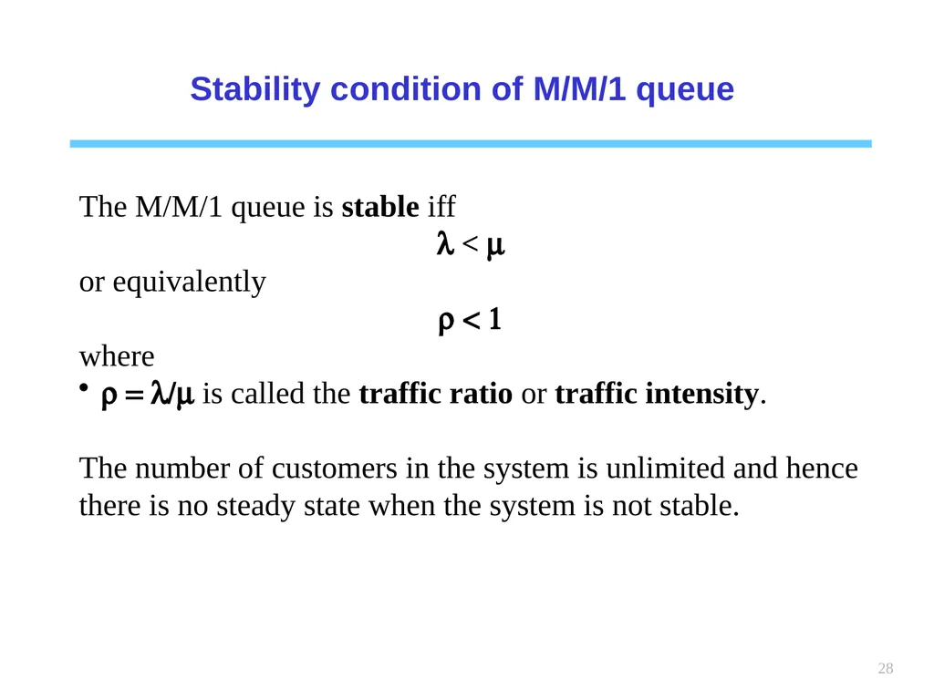 1 Chapter 6 Queueing systems Learning objectives : - slide 28 of 90