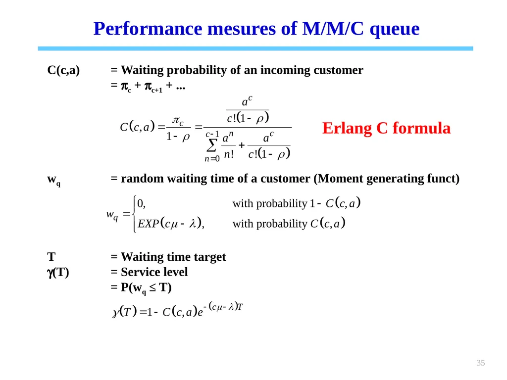 1 Chapter 6 Queueing systems Learning objectives : - slide 35 of 90