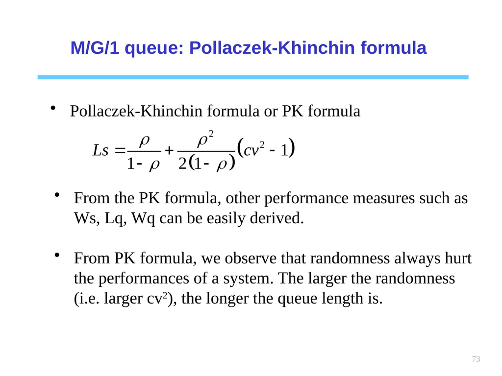 1 Chapter 6 Queueing systems Learning objectives : - slide 73 of 90