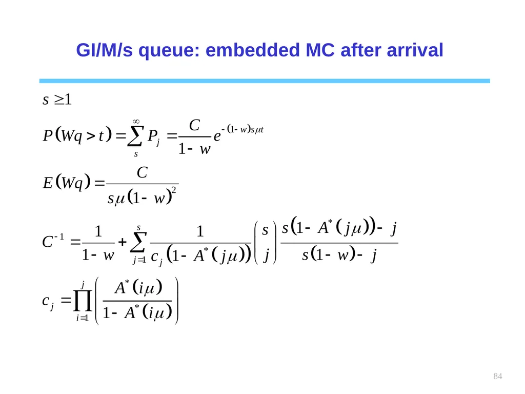 1 Chapter 6 Queueing systems Learning objectives : - slide 84 of 90