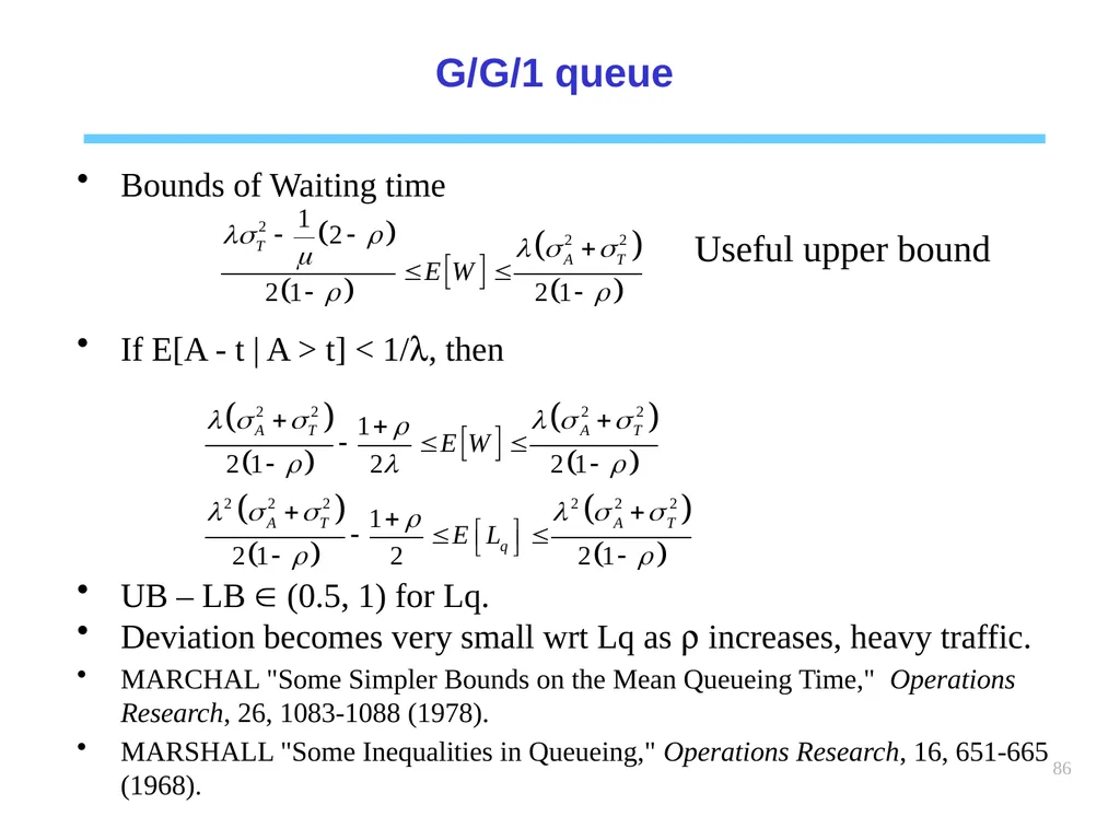 1 Chapter 6 Queueing systems Learning objectives : - slide 86 of 90