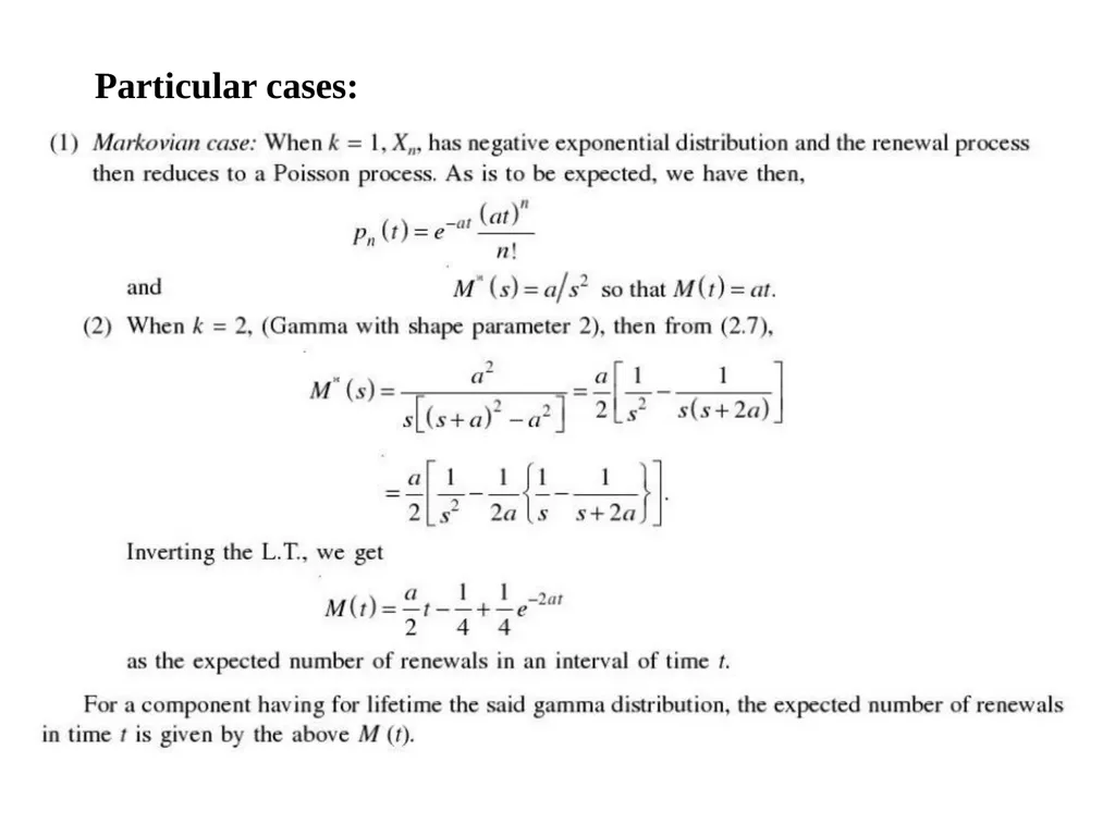 RENEWAL PROCESSES IN CONTINUOUS TIME PAGES 249 – - slide 17 of 20