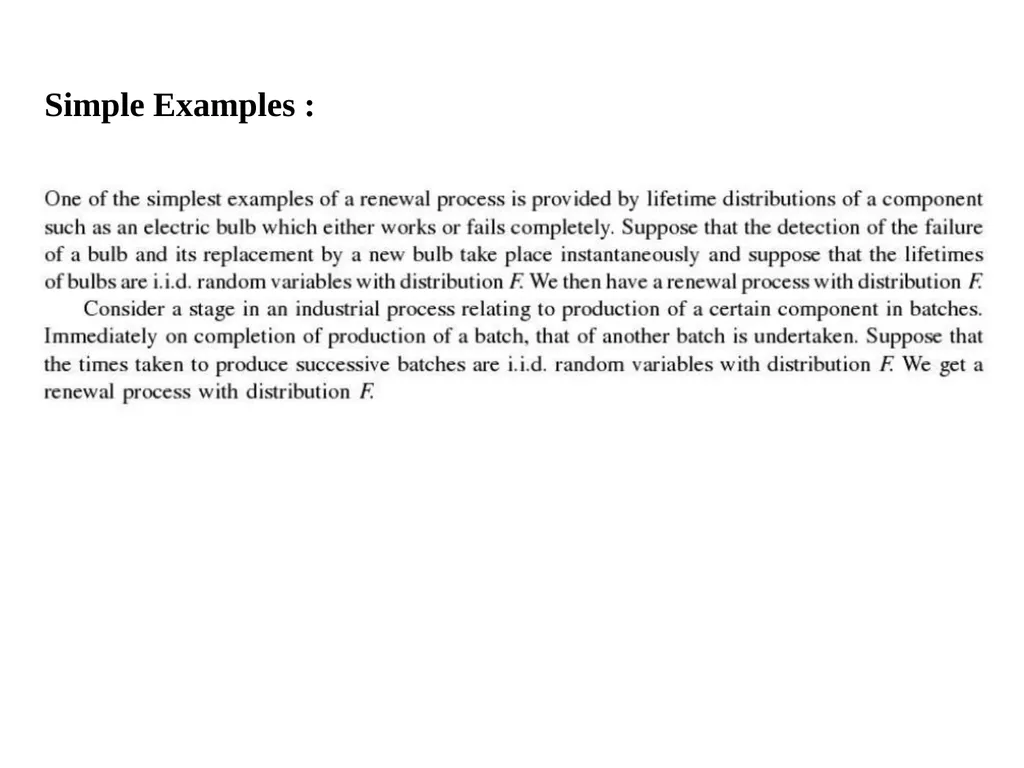 RENEWAL PROCESSES IN CONTINUOUS TIME PAGES 249 – - slide 8 of 20