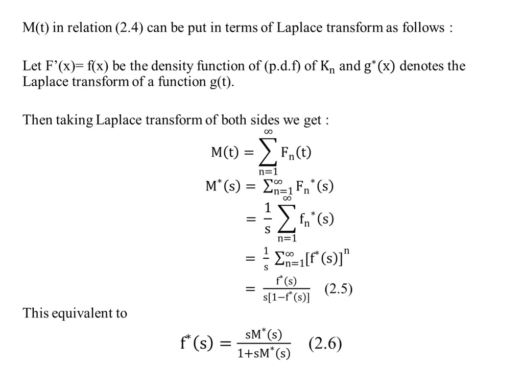 RENEWAL PROCESSES IN CONTINUOUS TIME PAGES 249 – - slide 11 of 20