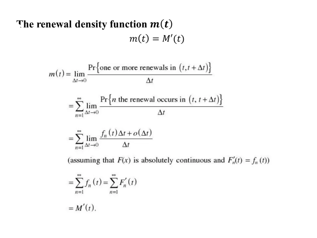 RENEWAL PROCESSES IN CONTINUOUS TIME PAGES 249 – - slide 13 of 20