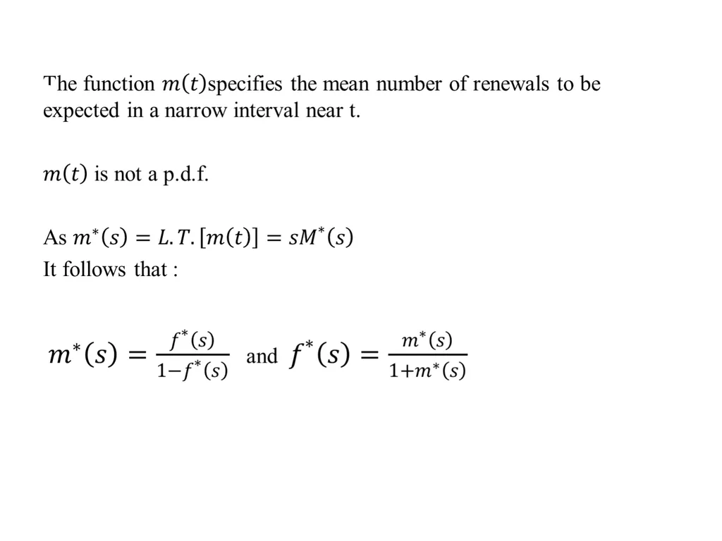 RENEWAL PROCESSES IN CONTINUOUS TIME PAGES 249 – - slide 14 of 20