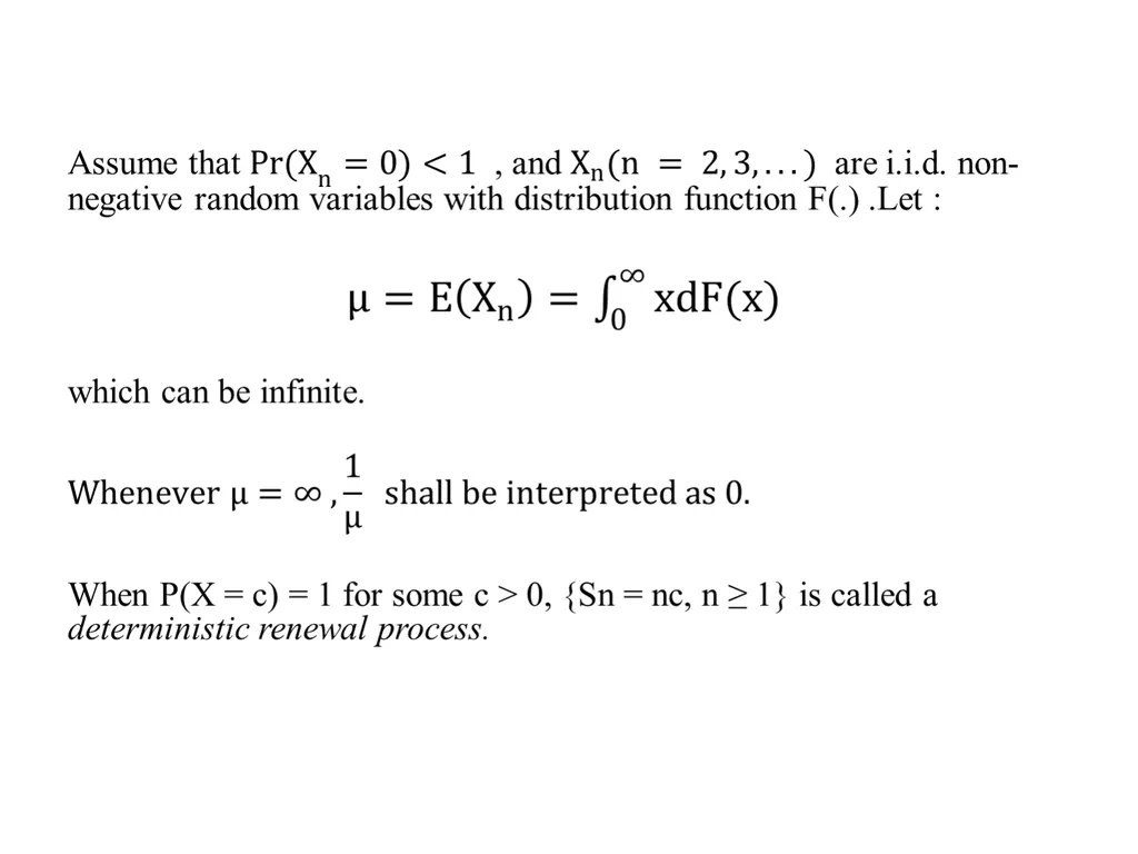 RENEWAL PROCESSES IN CONTINUOUS TIME PAGES 249 – - slide 5 of 20