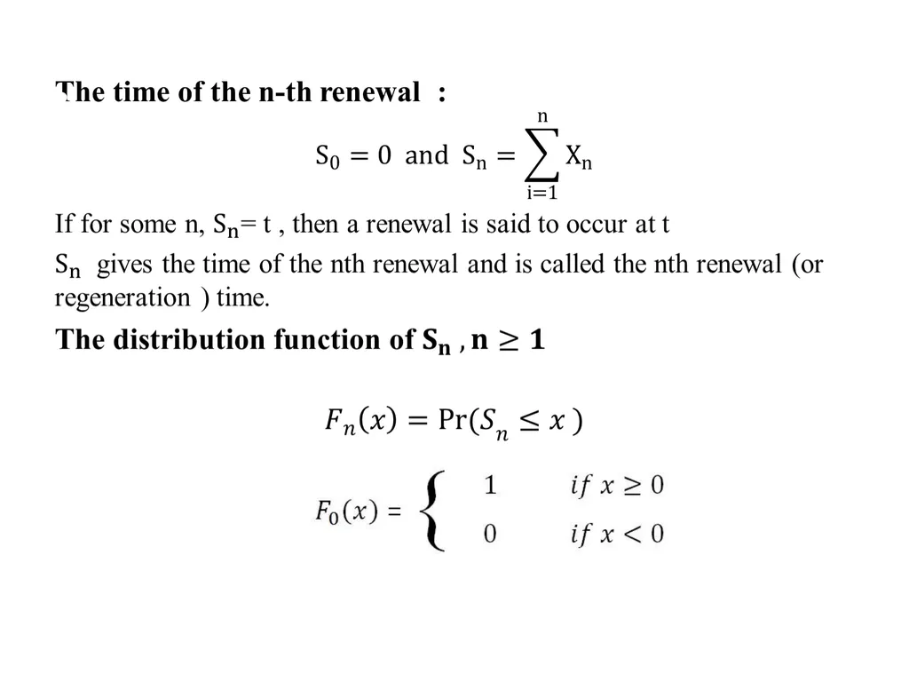 RENEWAL PROCESSES IN CONTINUOUS TIME PAGES 249 – - slide 6 of 20