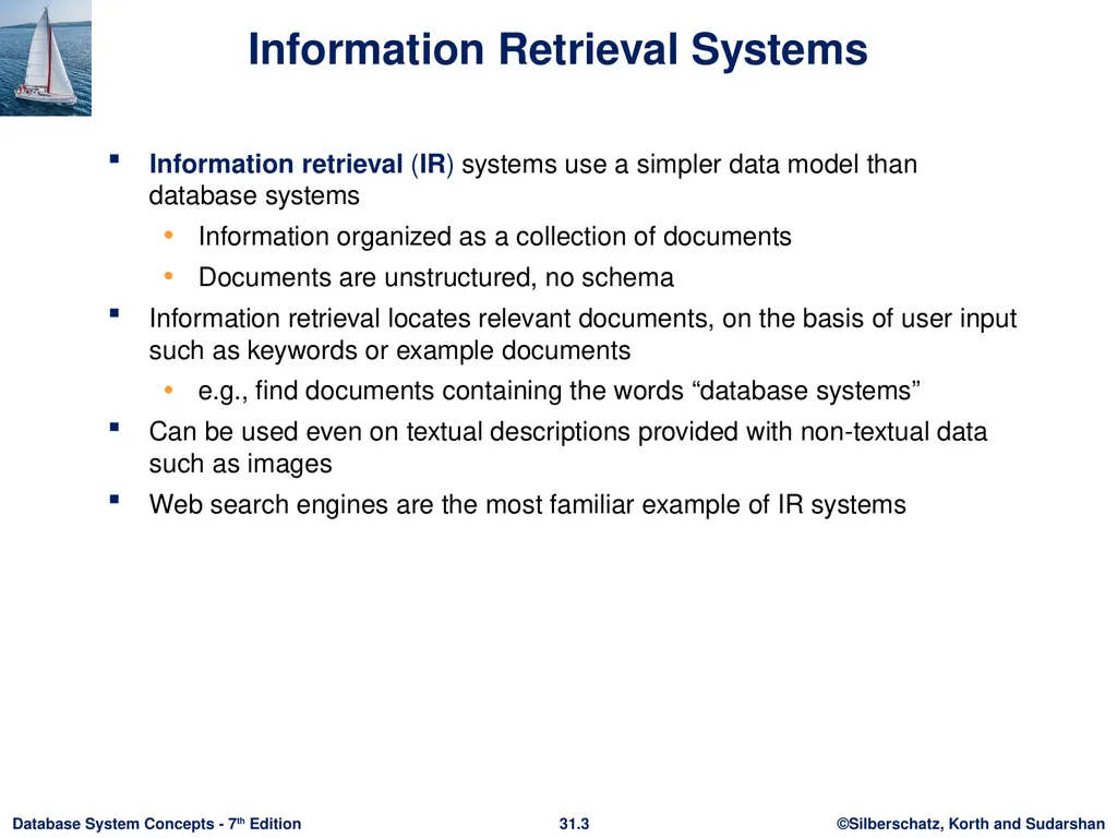 Chapter 31: Information Retrieval Outline - slide 3 of 25