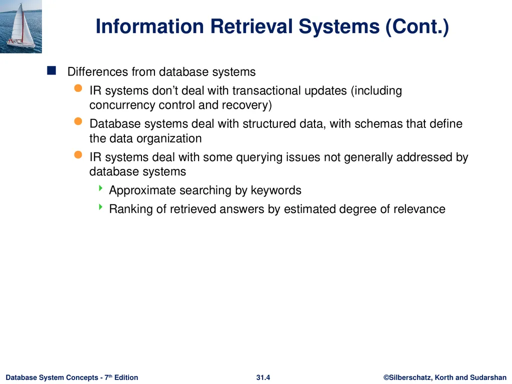Chapter 31: Information Retrieval Outline - slide 4 of 25