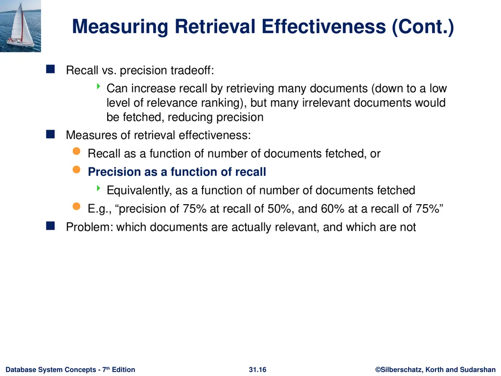 Chapter 31: Information Retrieval Outline - slide 16 of 25
