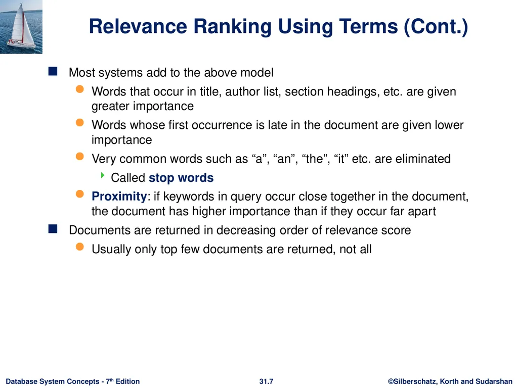 Chapter 31: Information Retrieval Outline - slide 7 of 25